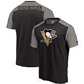Pittsburgh Penguins Fanatics Branded Big & Tall Iconic T-Shirt - Black Heathered Gray